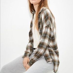 AE plaid babydoll button up top